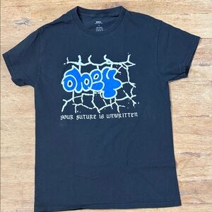 Obey Black Tee with Vibrant Blue Design